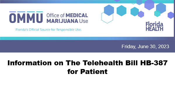 Information on The Telehealth Bill HB-387 for Patient